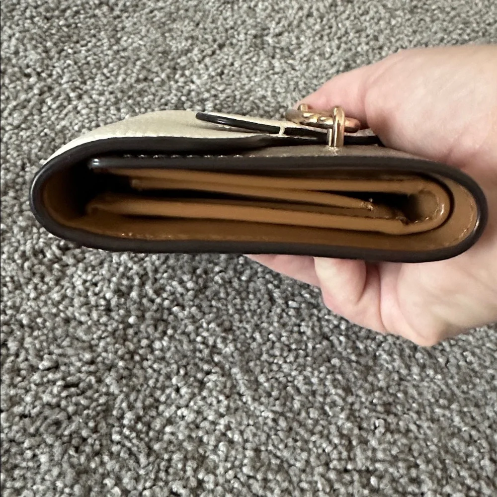 Coach Jade Medium Envelope Wallet‎ In Signature Canvas Khaki Chalk 87935